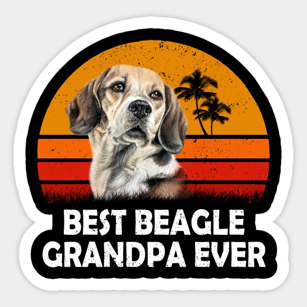 Dog Vintage Best Beagle Grandpa Ever T-Shirt Sticker by heehee shop